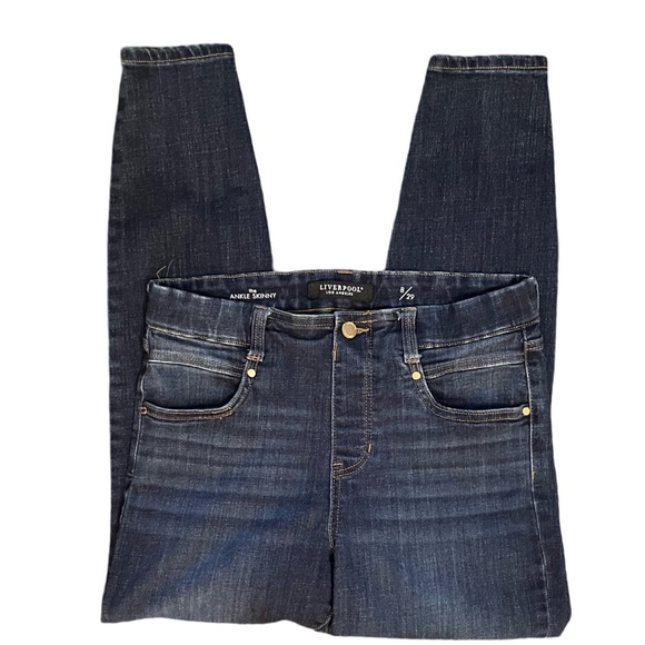 Liverpool Los Angeles Gia Glider Ankle Skinny Stretch Blue Denim Jean Size 8/29 - Picture 5 of 10